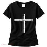 Christian Drum Stick Cross Funny Drummer Women's T-Shirt thumb 0