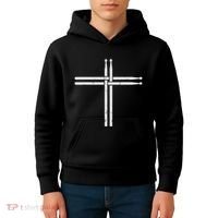Christian Drum Stick Cross Funny Drummer Kids Hoodie thumb 4