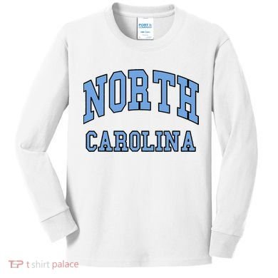 Carolina Design State Of Nc Kids Long Sleeve Shirt