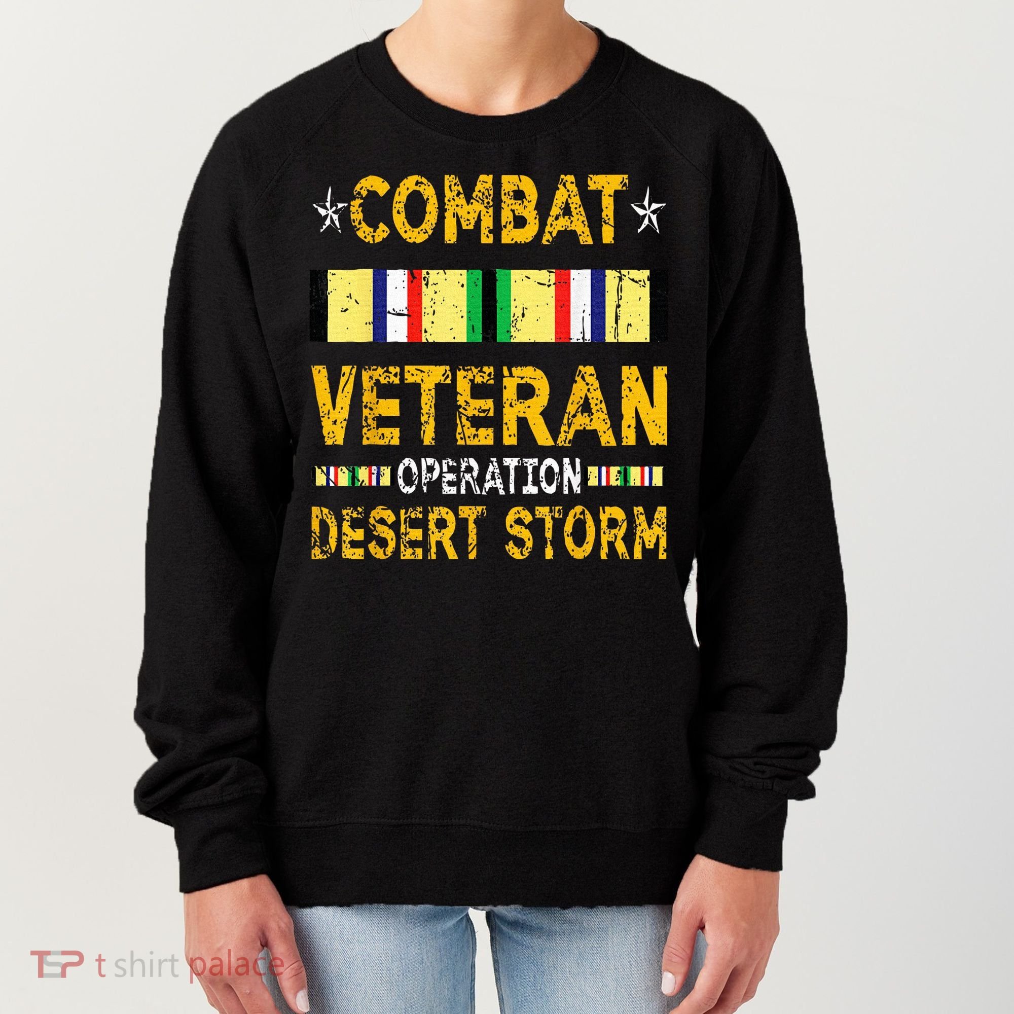 Combat Desert Storm Veteran Persian War Service Ribbon Women's Sweatshirt