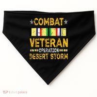 Combat Desert Storm Veteran Persian War Service Ribbon USA-Made Doggie Bandana thumb 0