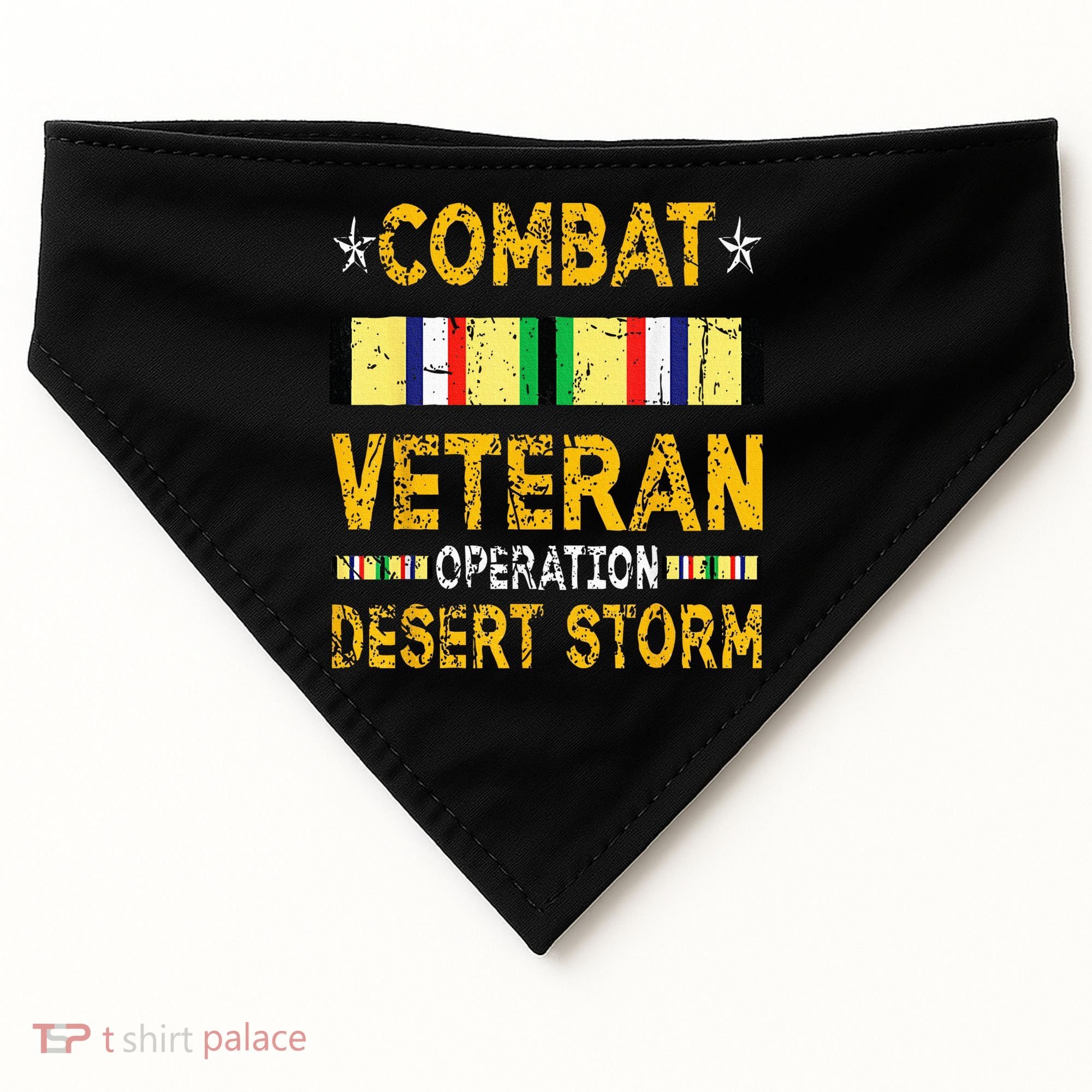 Combat Desert Storm Veteran Persian War Service Ribbon USA-Made Doggie Bandana