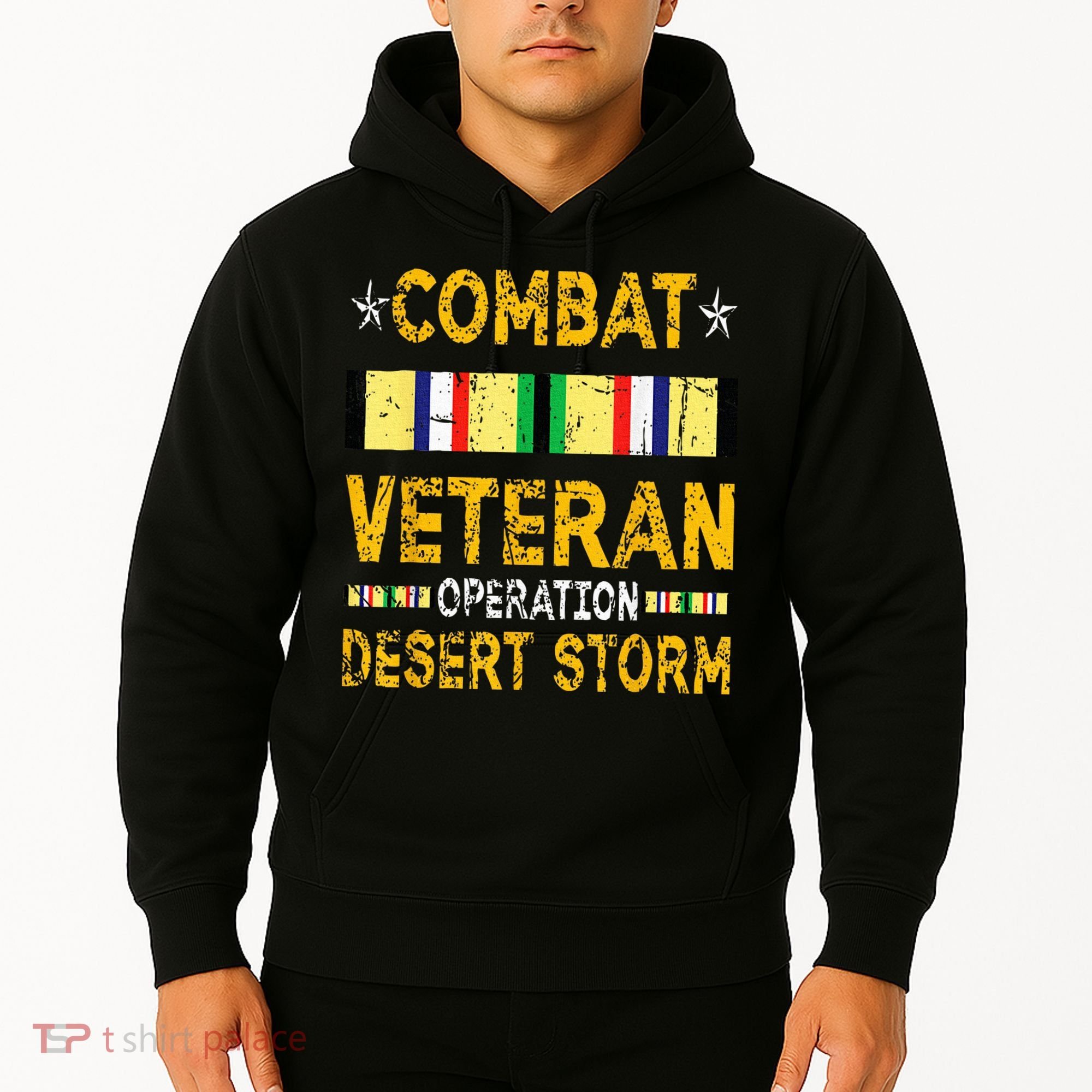 Combat Desert Storm Veteran Persian War Service Ribbon Hoodie