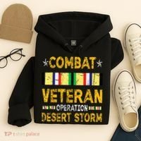 Combat Desert Storm Veteran Persian War Service Ribbon Hoodie thumb 4