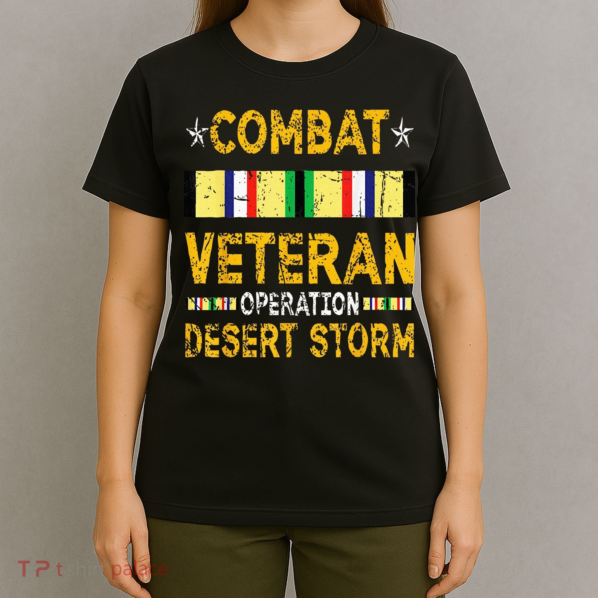 Combat Desert Storm Veteran Persian War Service Ribbon T-Shirt