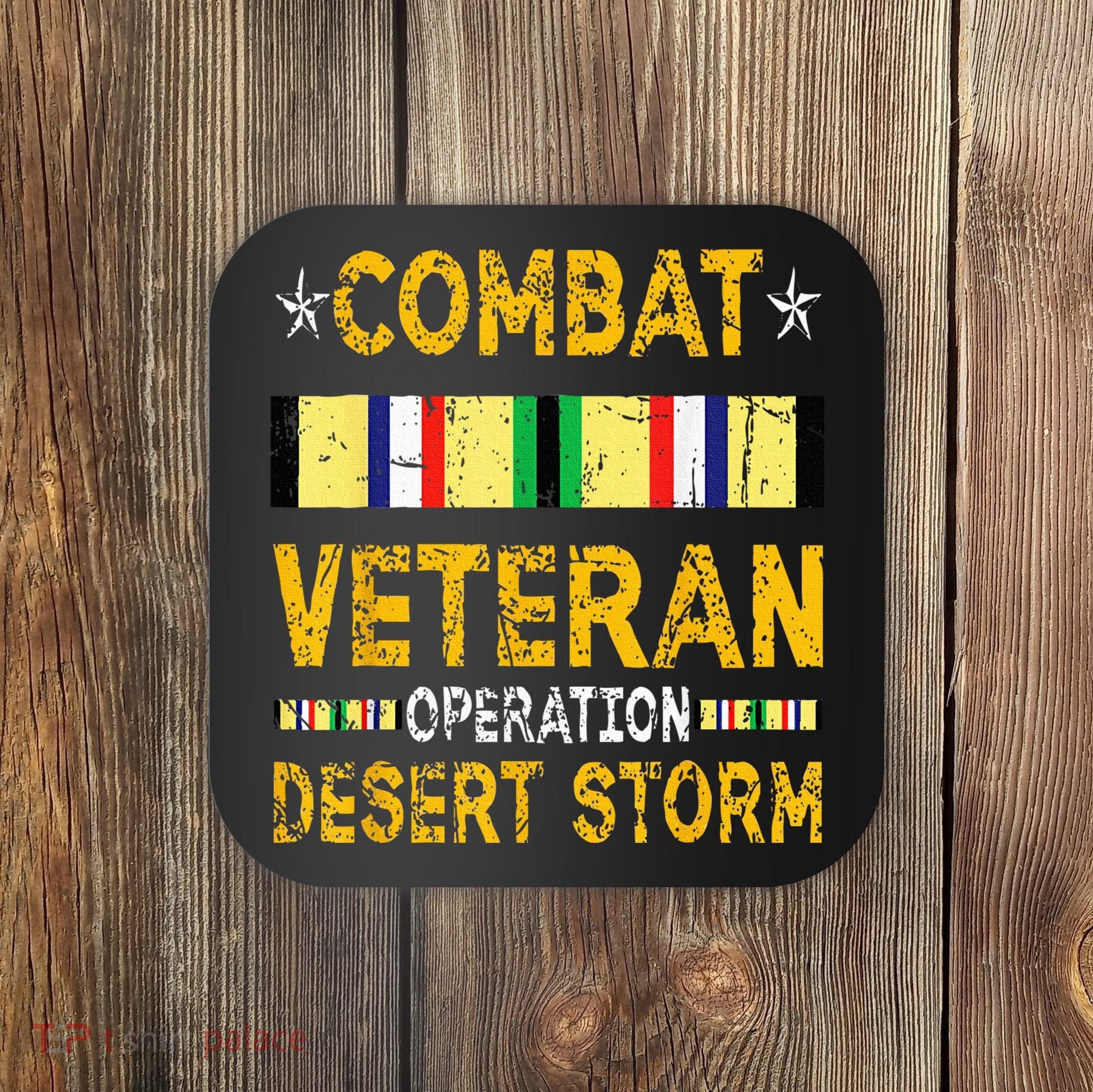 Combat Desert Storm Veteran Persian War Service Ribbon Coaster
