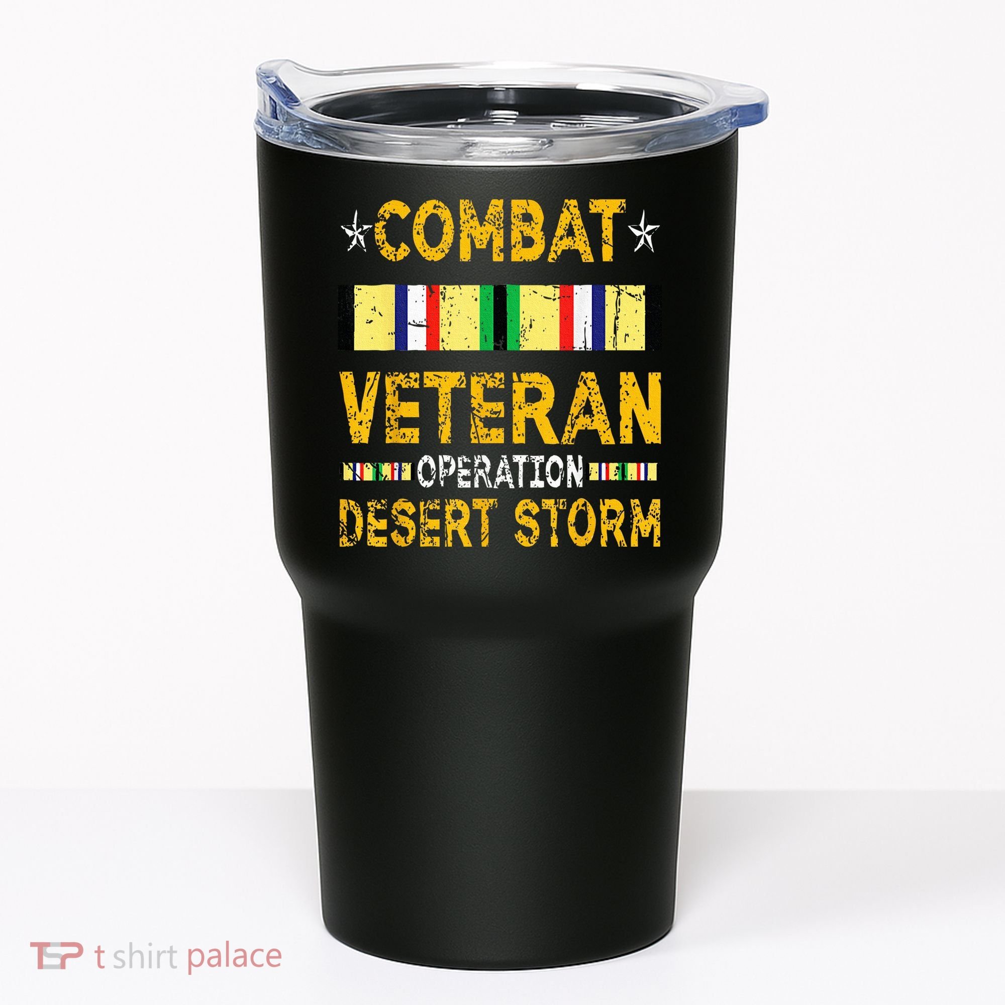 Combat Desert Storm Veteran Persian War Service Ribbon Tumbler