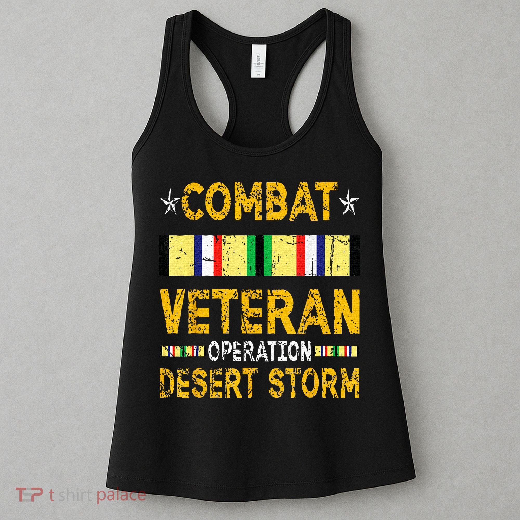 Combat Desert Storm Veteran Persian War Service Ribbon Women's Tank Top