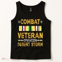Combat Desert Storm Veteran Persian War Service Ribbon Tank Top thumb 2