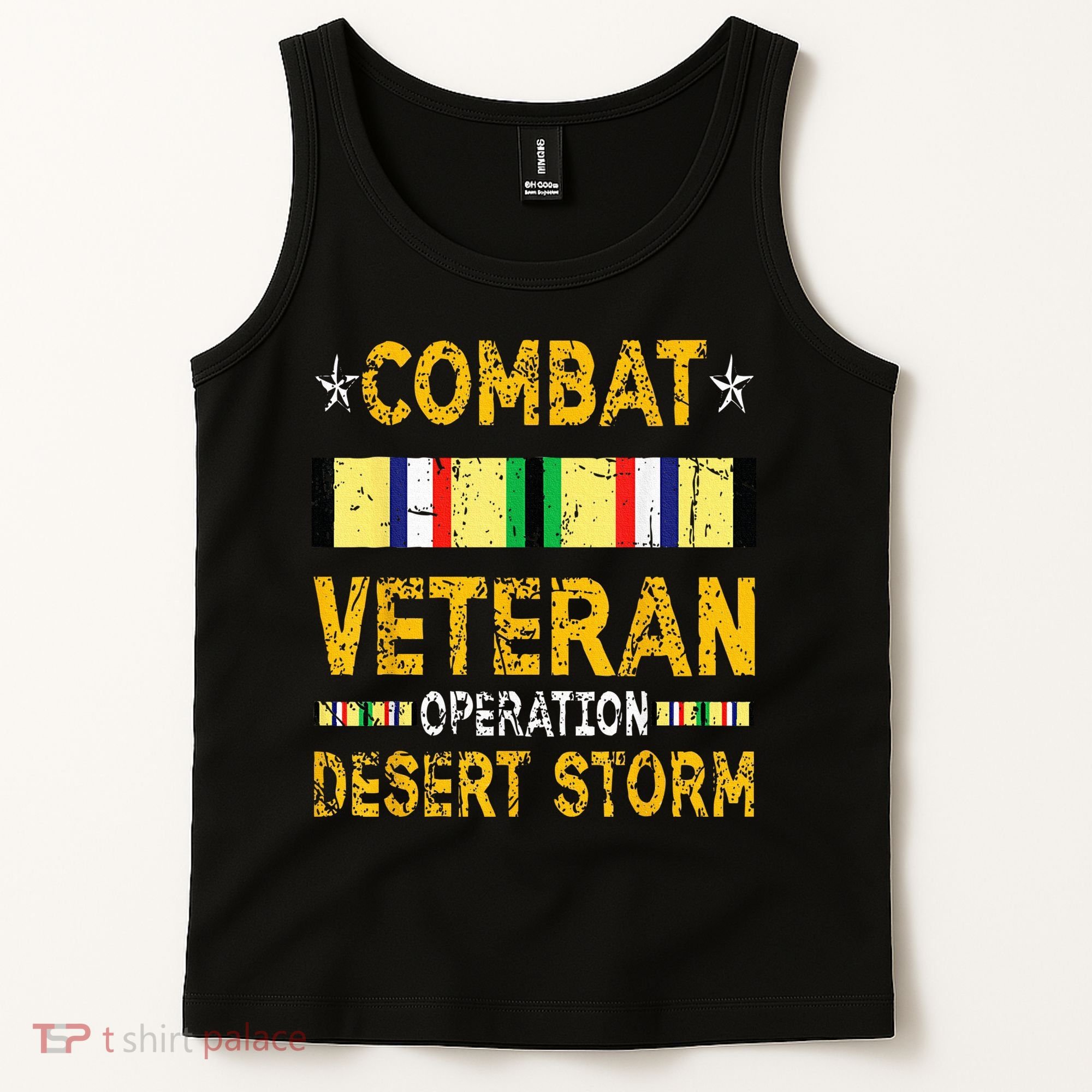 Combat Desert Storm Veteran Persian War Service Ribbon Tank Top