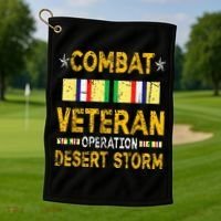 Combat Desert Storm Veteran Persian War Service Ribbon Golf Towel thumb 1