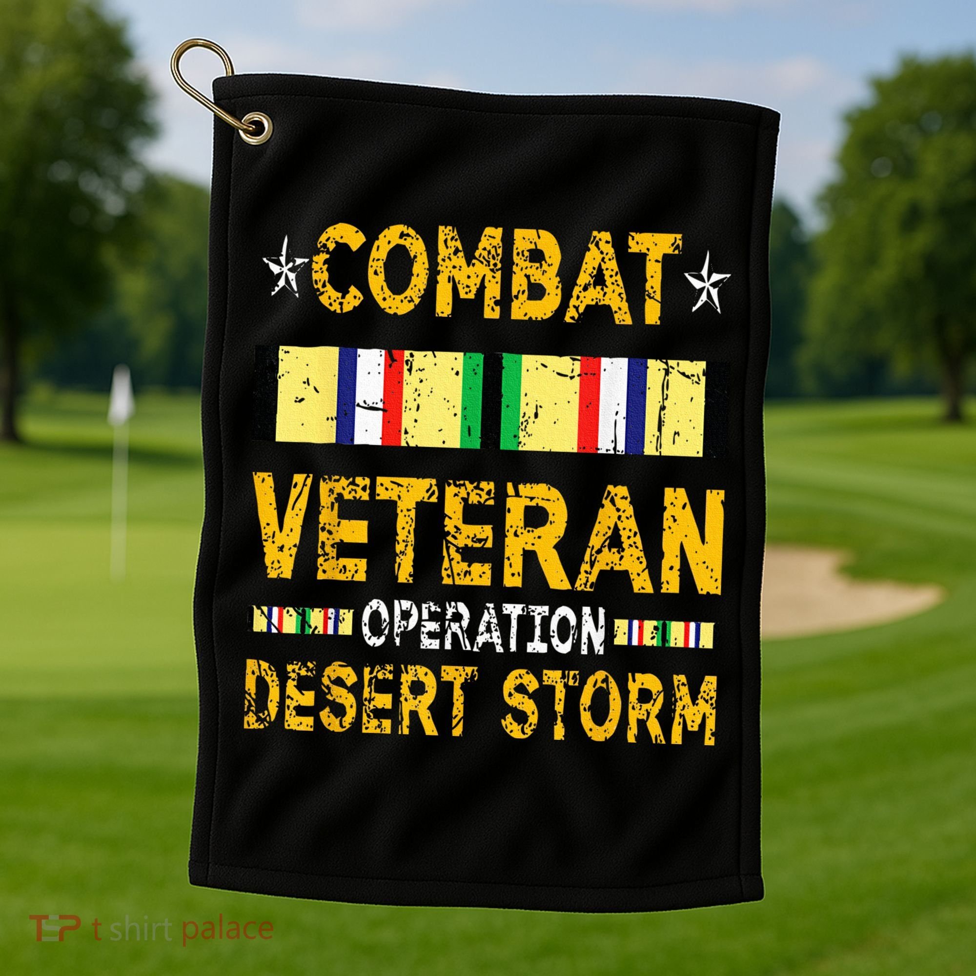 Combat Desert Storm Veteran Persian War Service Ribbon Golf Towel