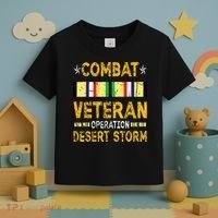 Combat Desert Storm Veteran Persian War Service Ribbon Toddler T-Shirt thumb 3