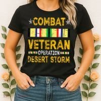 Combat Desert Storm Veteran Persian War Service Ribbon Women's T-Shirt thumb 2