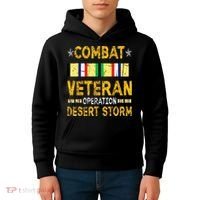 Combat Desert Storm Veteran Persian War Service Ribbon Kids Hoodie thumb 4