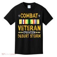 Combat Desert Storm Veteran Persian War Service Ribbon Kids T-Shirt thumb 0