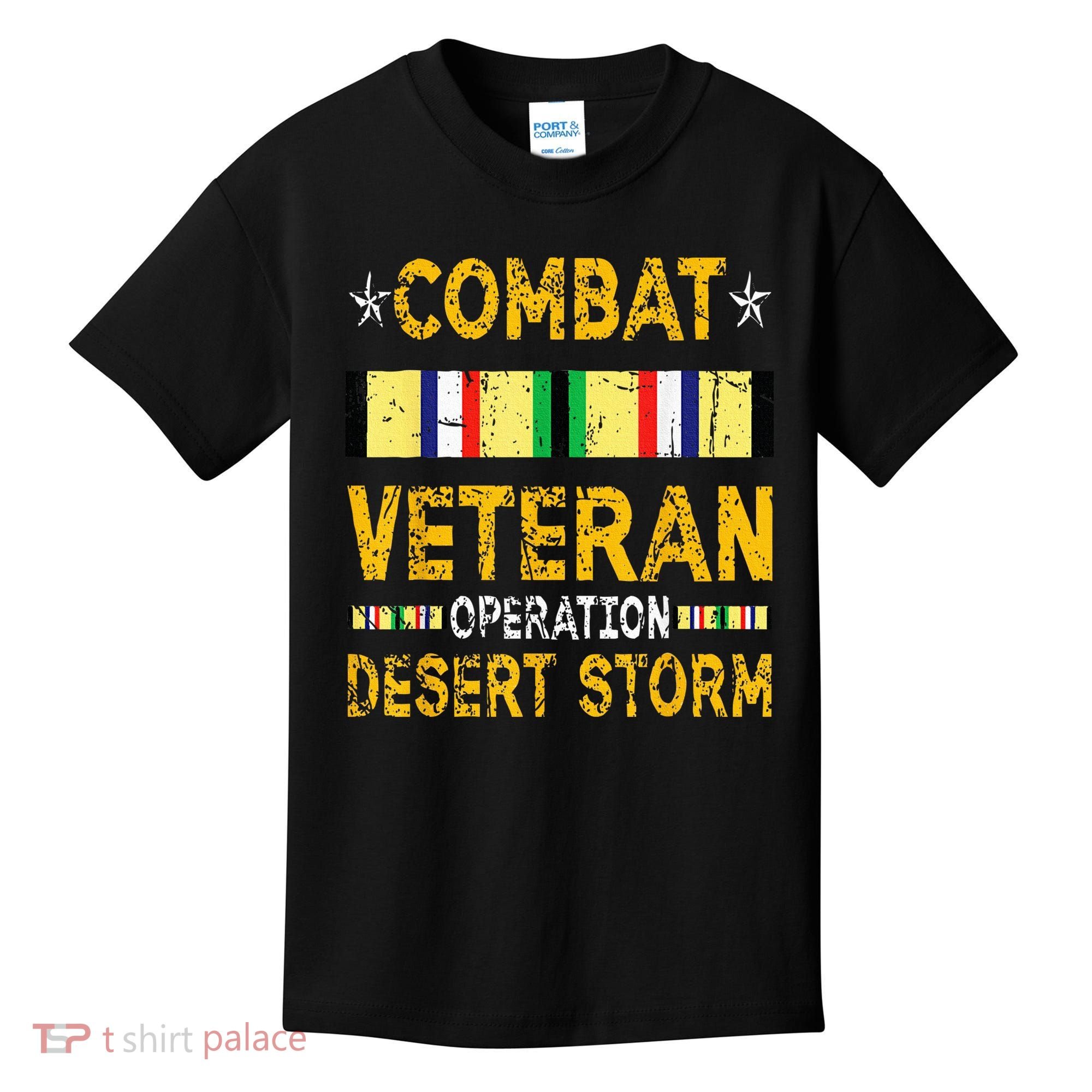 Combat Desert Storm Veteran Persian War Service Ribbon Kids T-Shirt