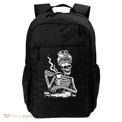 Coffee Drinking Skeleton Lazy DIY Halloween Costume Backpack