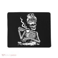 Coffee Drinking Skeleton Lazy DIY Halloween Costume Mousepad thumb 0