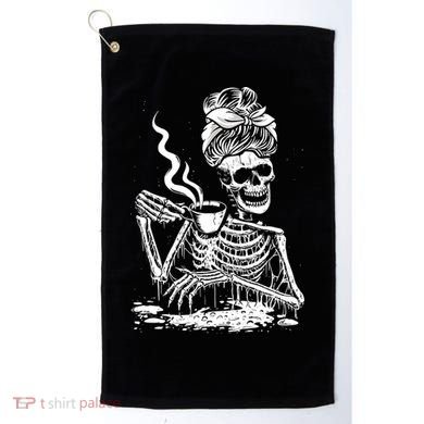 Coffee Drinking Skeleton Lazy DIY Halloween Costume Golf Towel