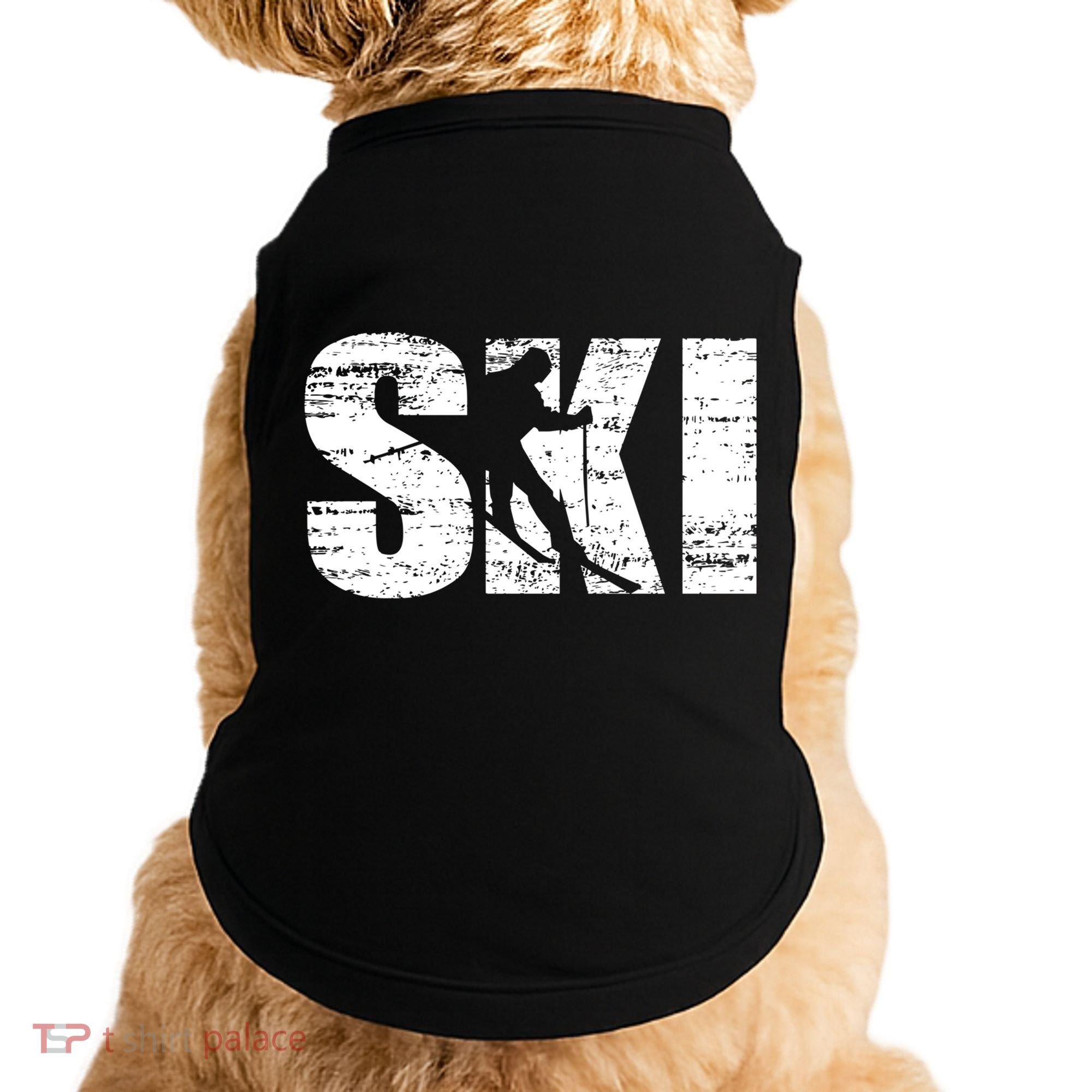 Cool Distressed Skiing Cute Gift For Skiers Doggie Tank