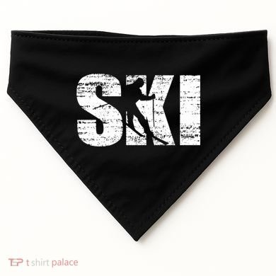 Cool Distressed Skiing Cute Gift For Skiers USA-Made Doggie Bandana