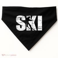 Cool Distressed Skiing Cute Gift For Skiers USA-Made Doggie Bandana thumb 0