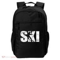 Cool Distressed Skiing Cute Gift For Skiers Backpack thumb 0