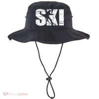 Cool Distressed Skiing Cute Gift For Skiers Bucket Hat thumb 0