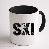 Cool Distressed Skiing Cute Gift For Skiers Coffee Mug thumb 1