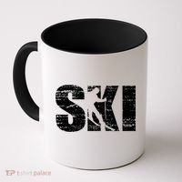 Cool Distressed Skiing Cute Gift For Skiers Coffee Mug thumb 0