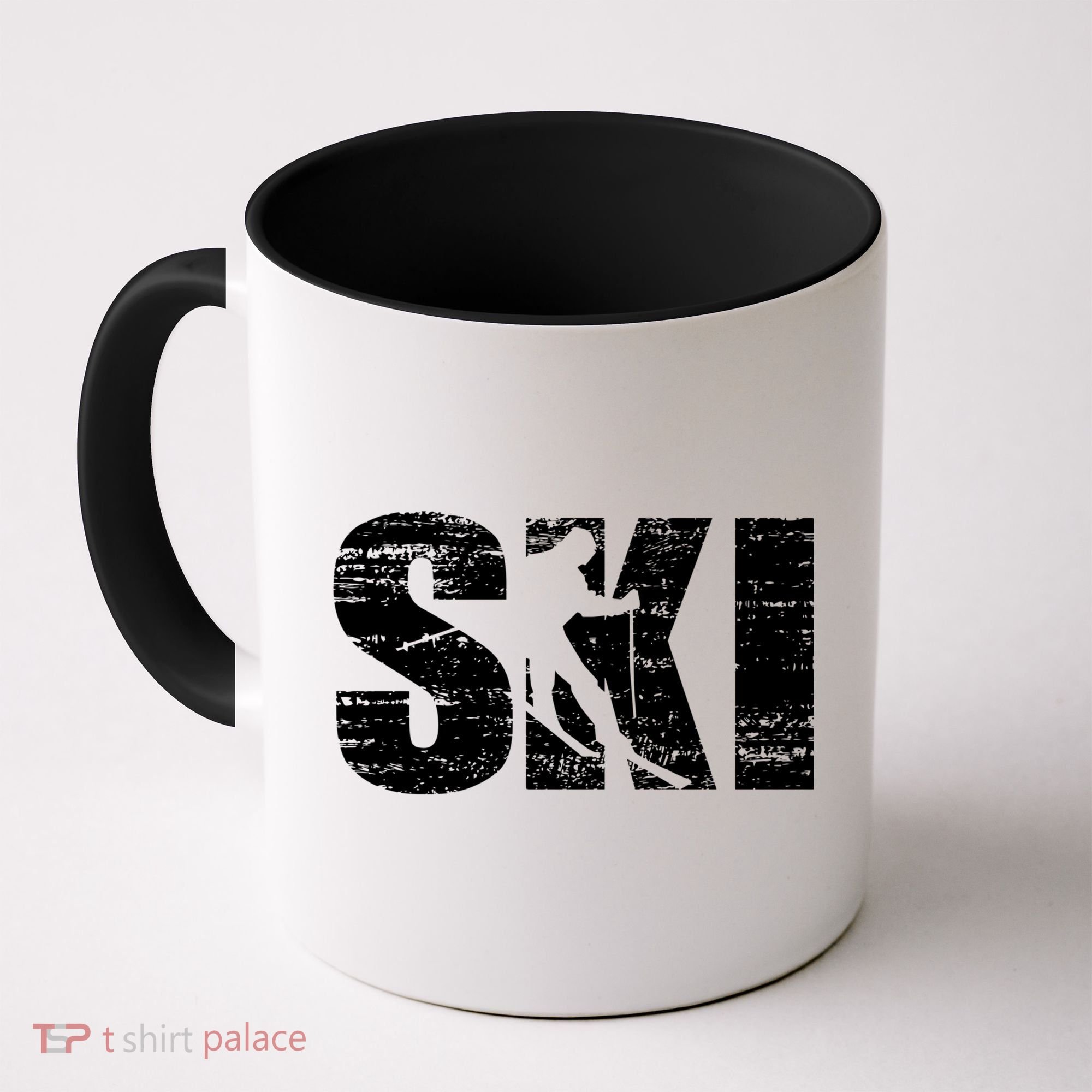 Cool Distressed Skiing Cute Gift For Skiers Coffee Mug