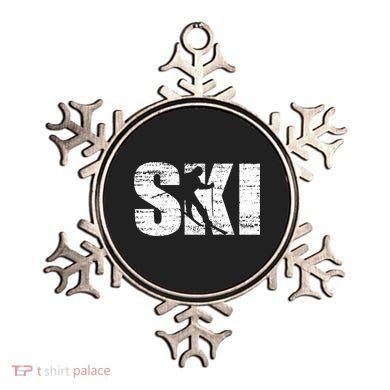 Cool Distressed Skiing Cute Gift For Skiers Ornament