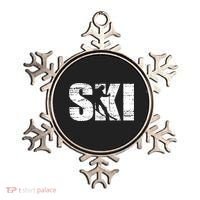 Cool Distressed Skiing Cute Gift For Skiers Ornament thumb 0