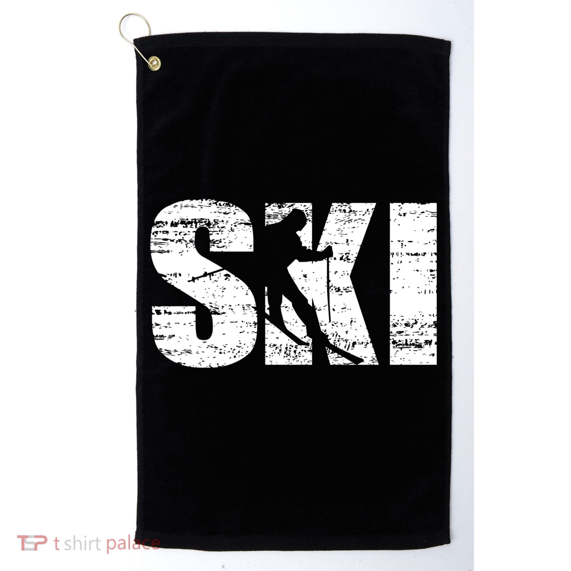 Cool Distressed Skiing Cute Gift For Skiers Golf Towel