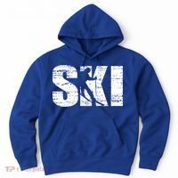 Cool Distressed Skiing Cute Gift For Skiers Hoodie thumb 0