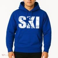 Cool Distressed Skiing Cute Gift For Skiers Hoodie thumb 2