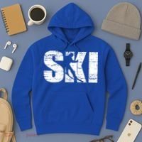 Cool Distressed Skiing Cute Gift For Skiers Hoodie thumb 3