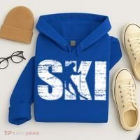 Cool Distressed Skiing Cute Gift For Skiers Hoodie thumb 4