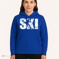 Cool Distressed Skiing Cute Gift For Skiers Hoodie thumb 5