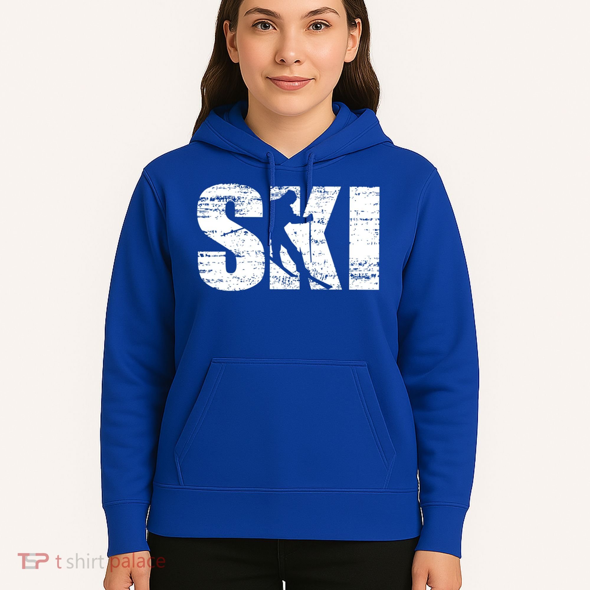 Cool Distressed Skiing Cute Gift For Skiers Hoodie