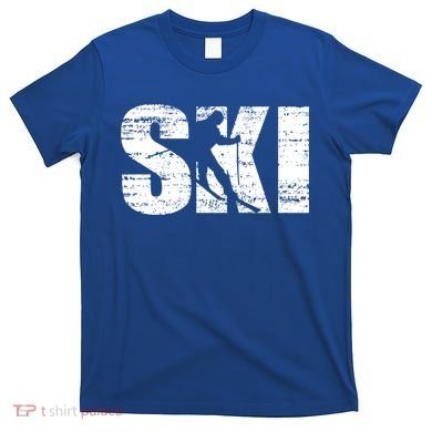 Cool Distressed Skiing Cute Gift For Skiers T-Shirt