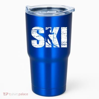Cool Distressed Skiing Cute Gift For Skiers Tumbler