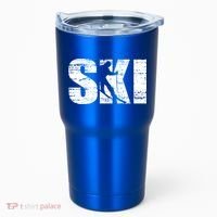 Cool Distressed Skiing Cute Gift For Skiers Tumbler thumb 0