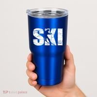 Cool Distressed Skiing Cute Gift For Skiers Tumbler thumb 2