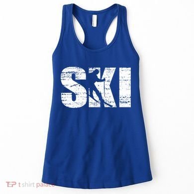 Cool Distressed Skiing Cute Gift For Skiers Women's Tank Top