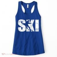 Cool Distressed Skiing Cute Gift For Skiers Women's Tank Top thumb 0