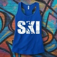 Cool Distressed Skiing Cute Gift For Skiers Women's Tank Top thumb 3