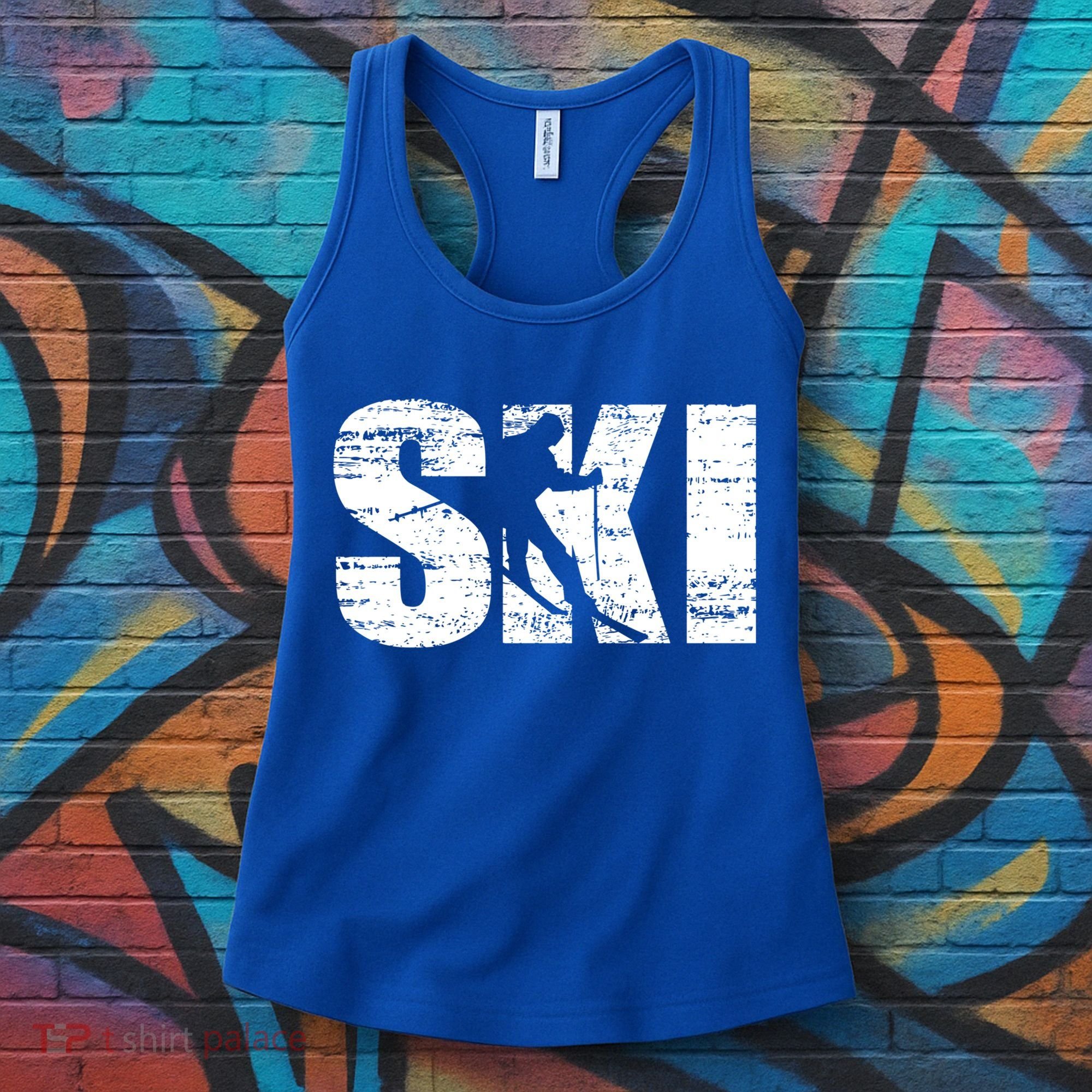 Cool Distressed Skiing Cute Gift For Skiers Women's Tank Top