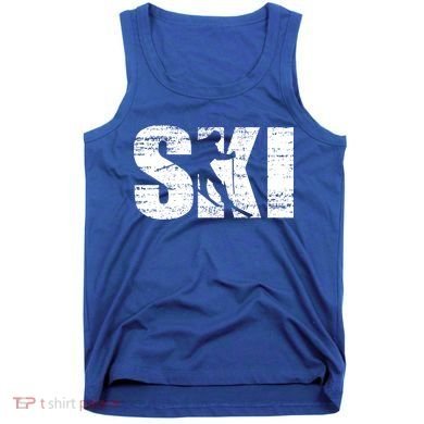 Cool Distressed Skiing Cute Gift For Skiers Tank Top